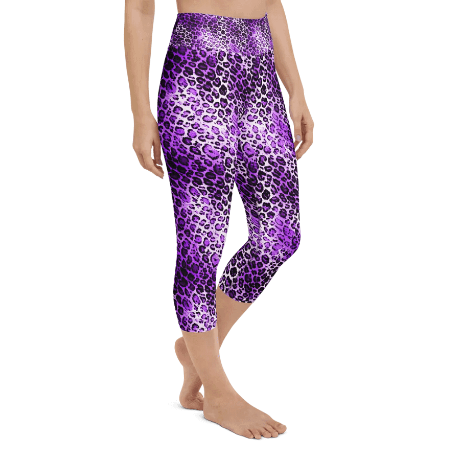 Purple Leopard Pattern Capri Leggings product image (2)