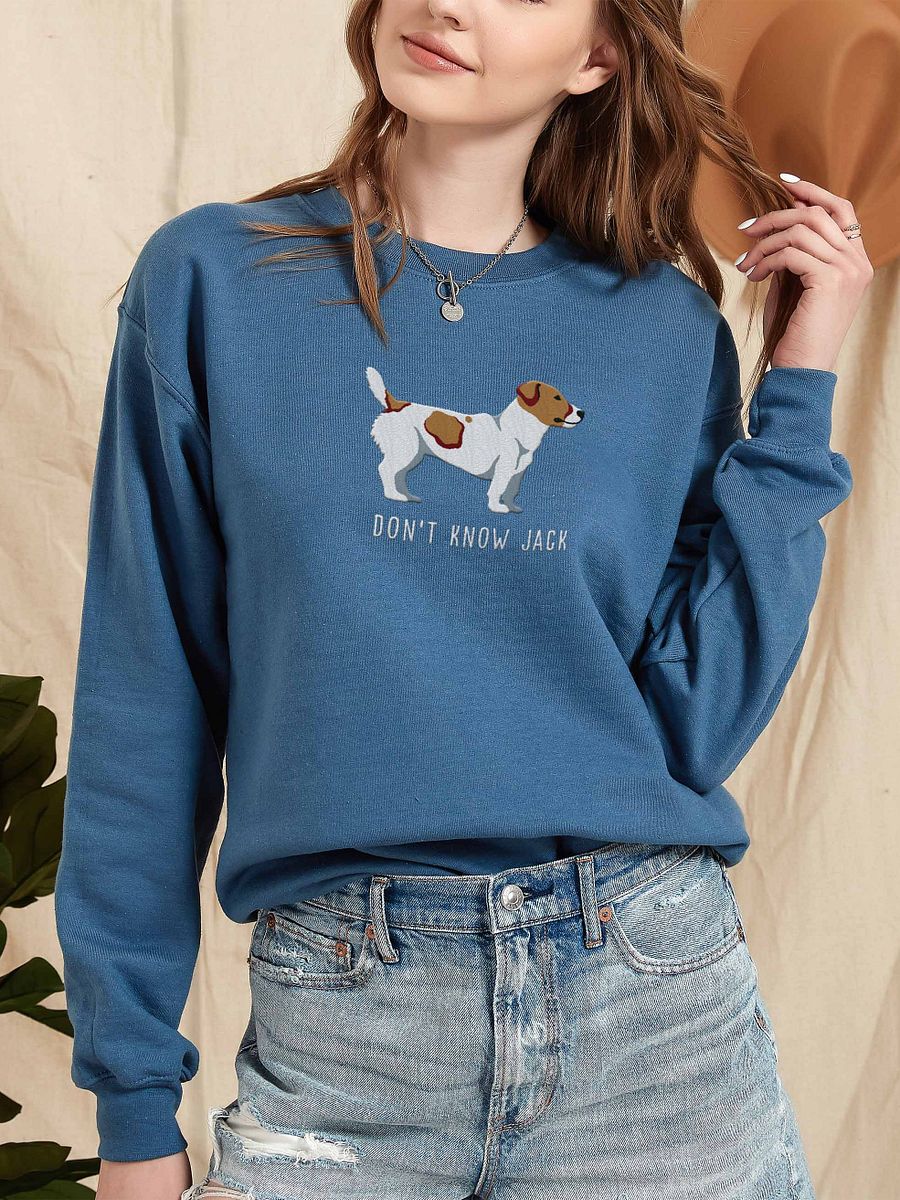 Don't Know Jack Sweatshirt (Embroidered) of a Jack Russell Terrier product image (2)