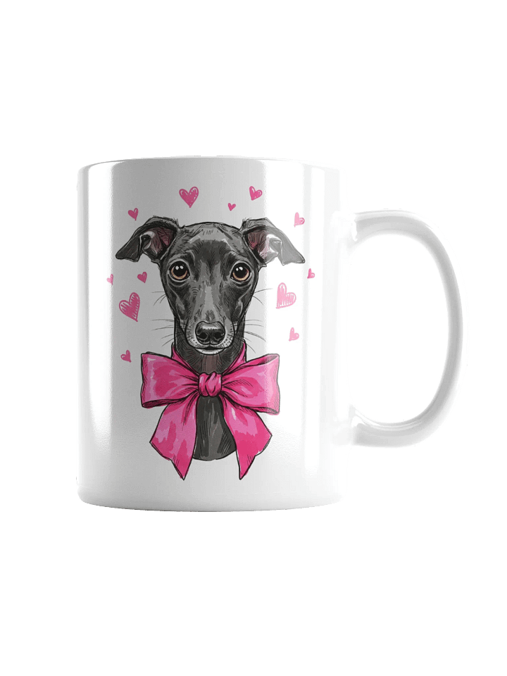 Italian Greyhound With A Pink Bow Sketch-y Art Chic Small Ceramic Mug product image (2)