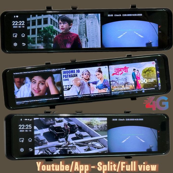 SRS ABSOLUTE 2K 4G Smart DashCam |Android| ADAS | Wireless CarPlay | 24x7 Remote Audio-Video Monitor | GPS Track |Multi-Task | 1TB MicroSD Support | Maps-Apps Support | Steering Control |Split Screen product image (2)
