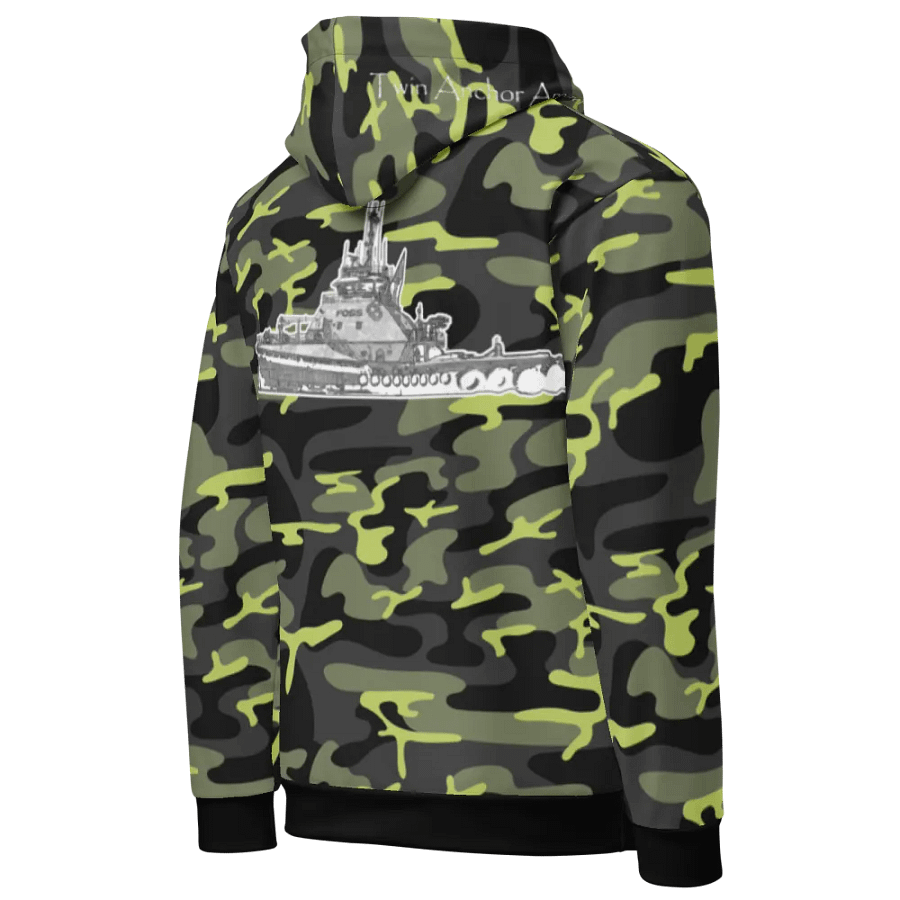 Green Camouflage Foss tug Sketch Hoodie product image (5)