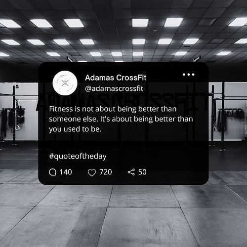 Fitness isn't about being better than others - it's about being better than your past self. Compete with yourself at Adamas C...