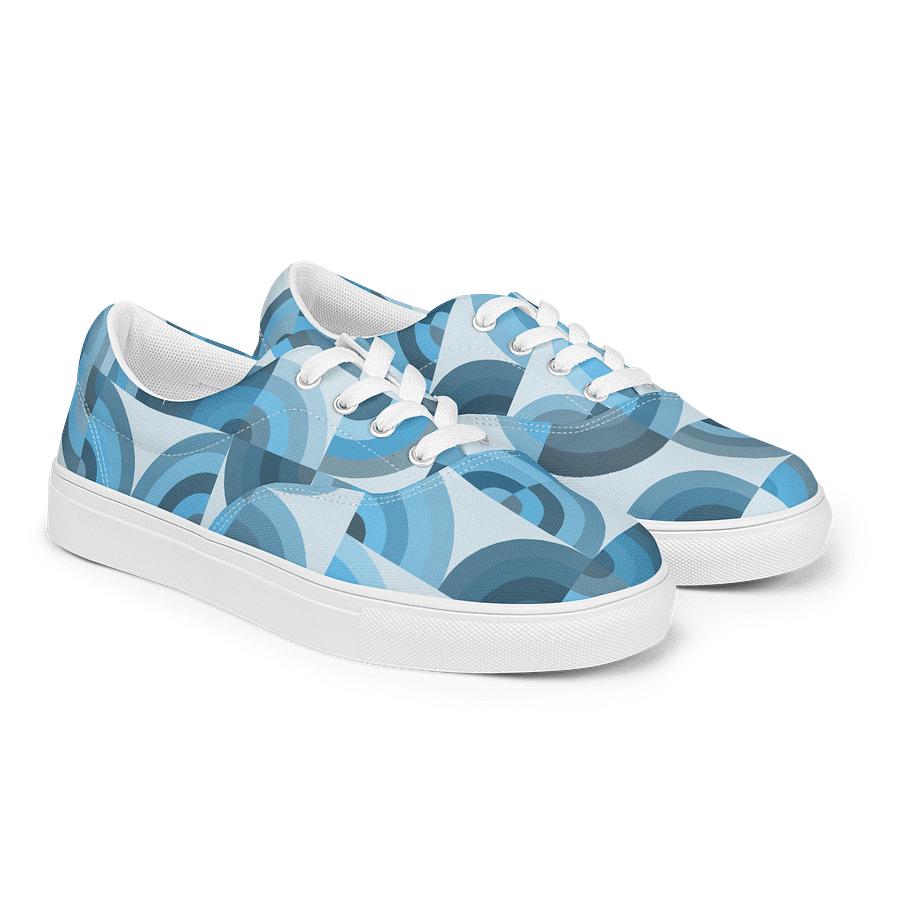 Ethereal Blue Geometric Canvas Shoes product image (2)
