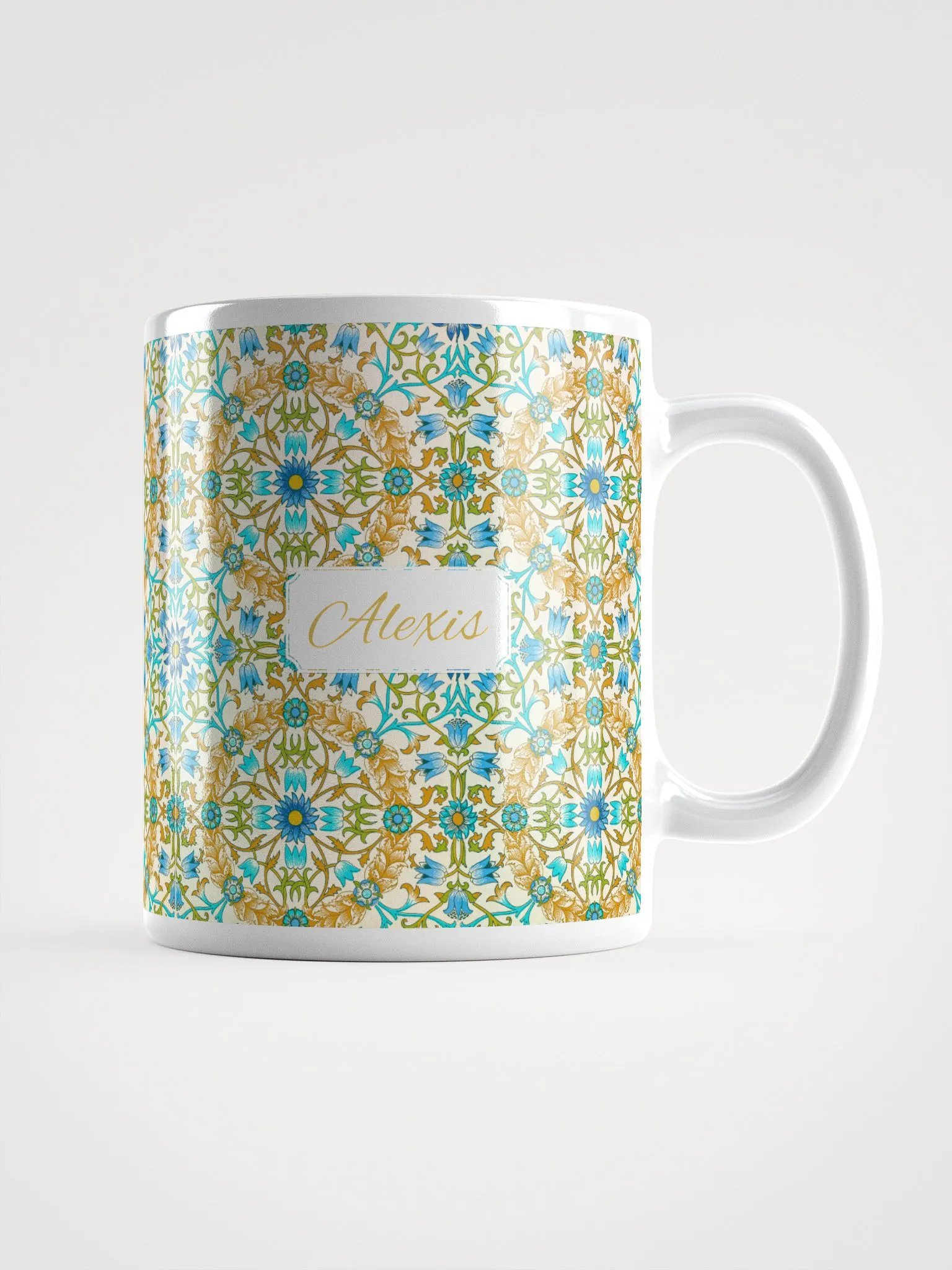 Personalized Vine Pattern White Glossy Mug product image (1)