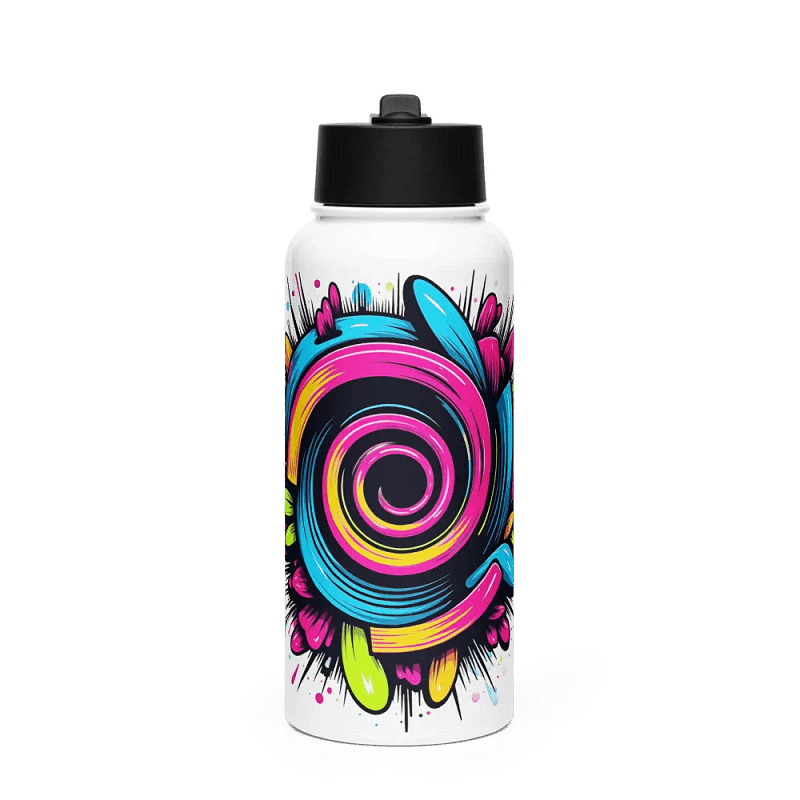 Vibrant Dynamics Stainless Steel Water Bottle with a Straw Lid