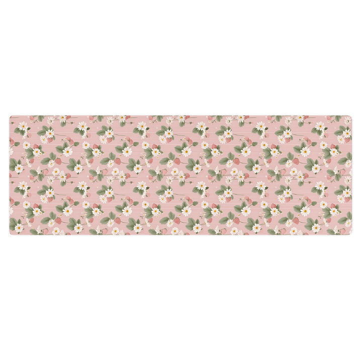 Strawberry and Daisy Pattern Yoga Mat by Treasure Pie product image (1)