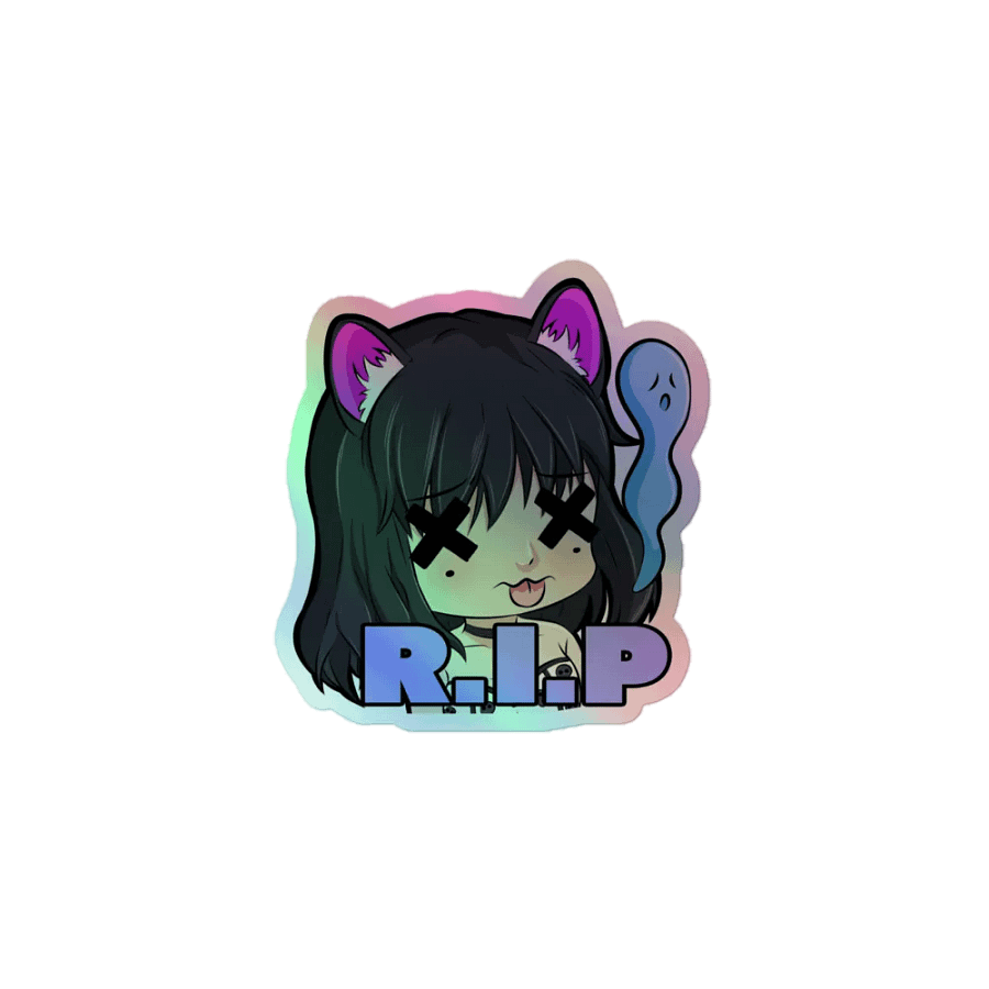 Gothic Panda R.I.P holographic sticker product image (1)