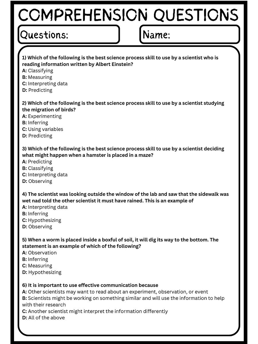 The Science Process Skills Reading Comprehension product image (3)
