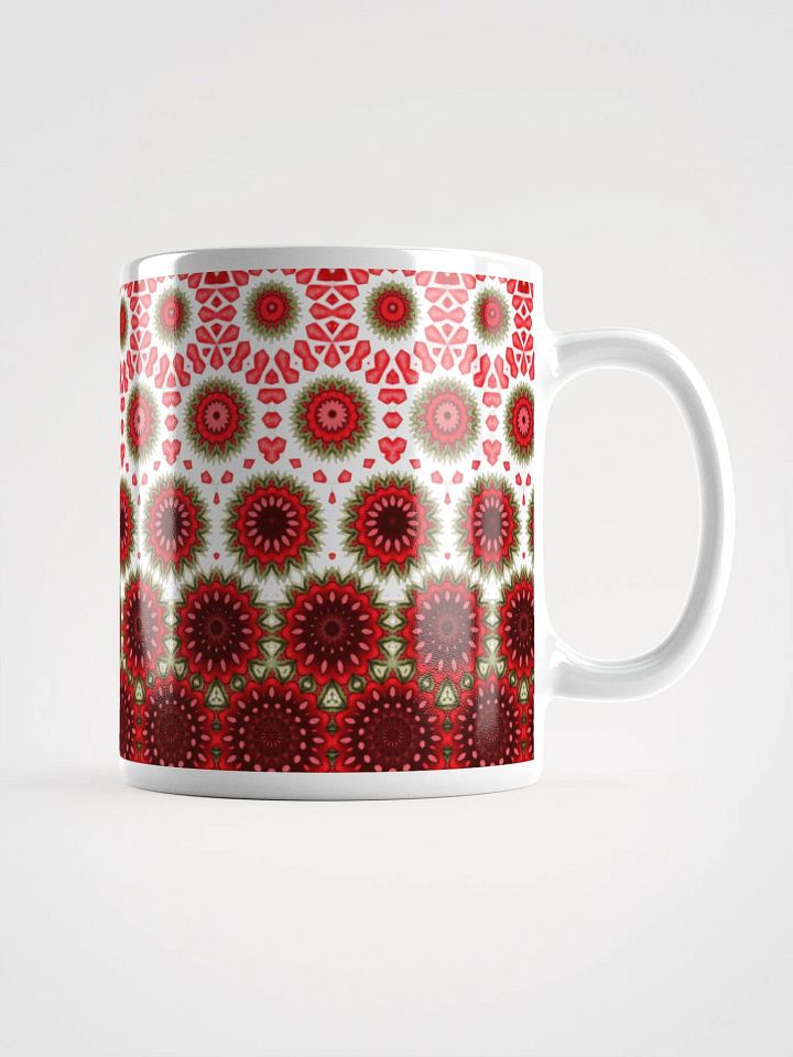 Red Green & White Daisy Ceramic Mug product image (1)