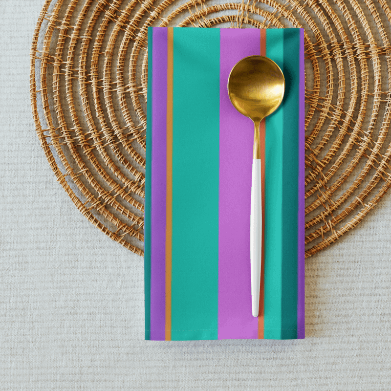 Set of Colorful Striped Party Time! Cloth Napkins product image (4)