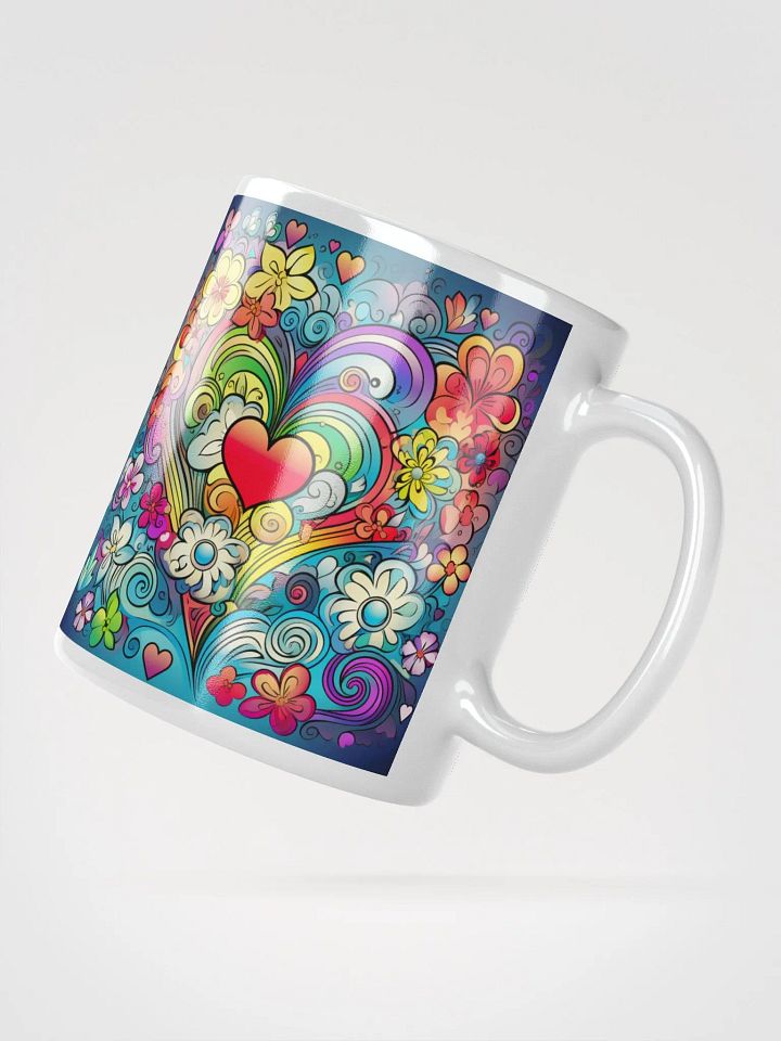 Hearts and Flowers in a Rainbow of Colors Mug product image (2)