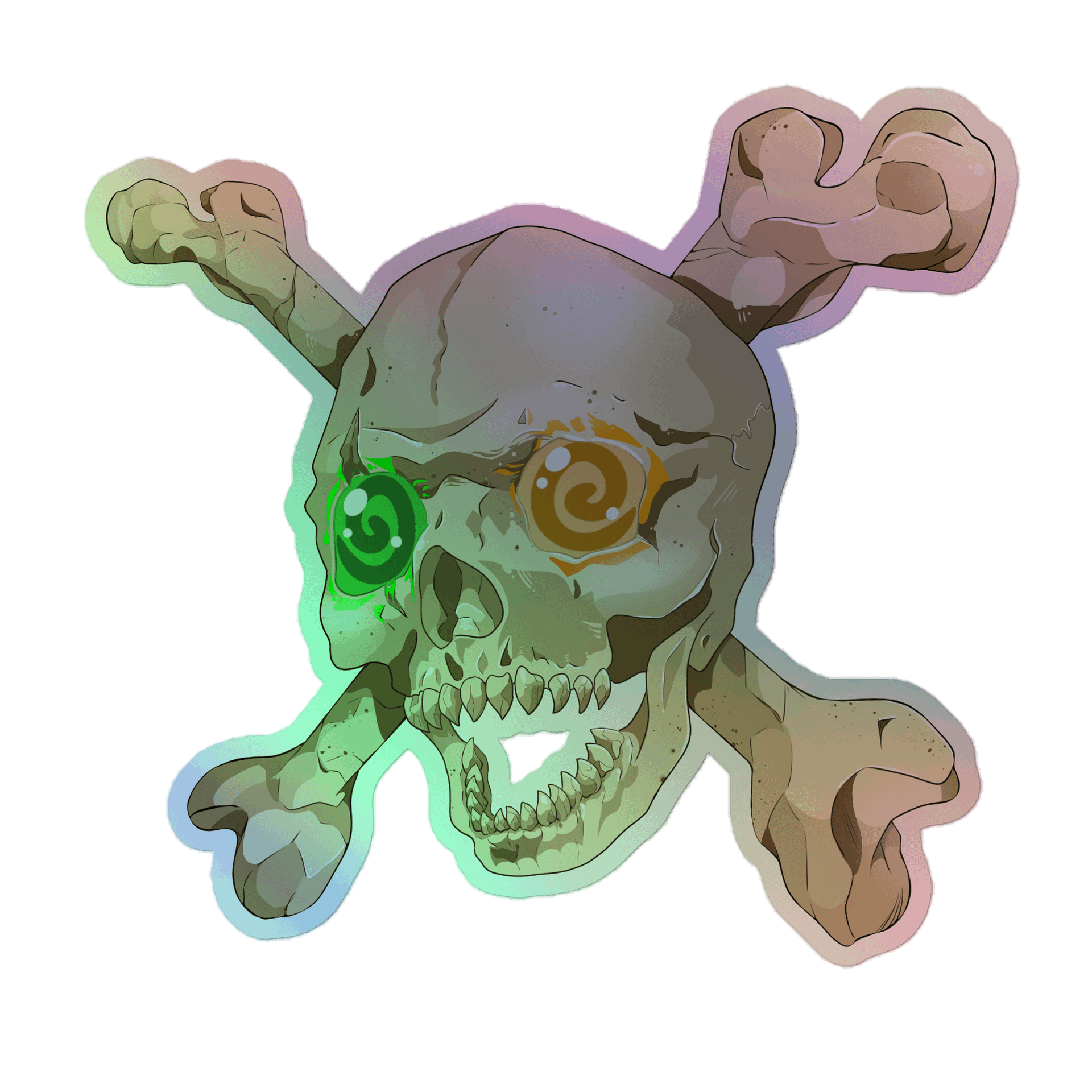 GravitAria Realism Skull Holo Sticker (No border) product image (1)