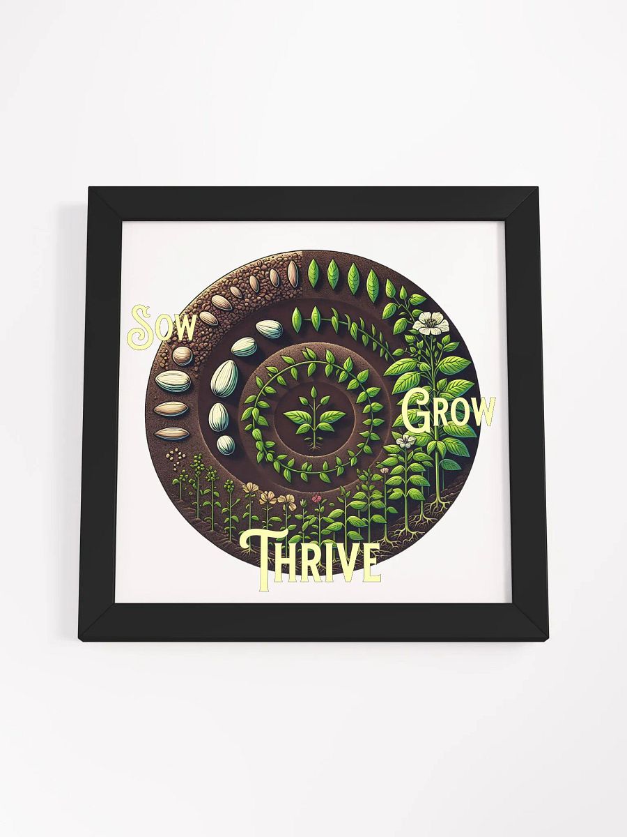 Sow, Grow, Thrive Framed Square Poster | Grow with Purpose | Flourish from Within | Cultivate Your Dreams | Blossom with Patience | Nurture Your Path product image (4)