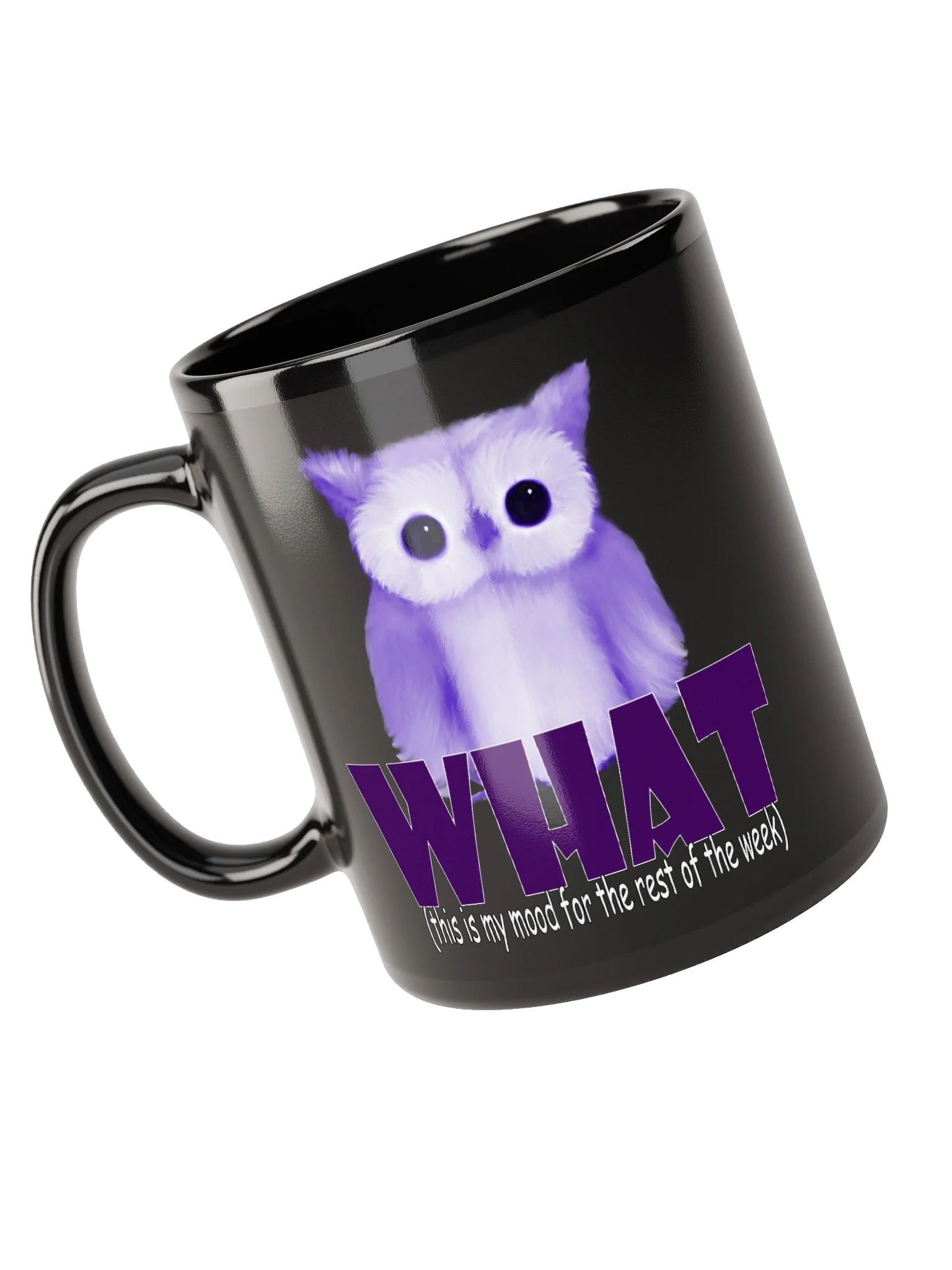 Mood Owl Black Glossy Mug product image (6)