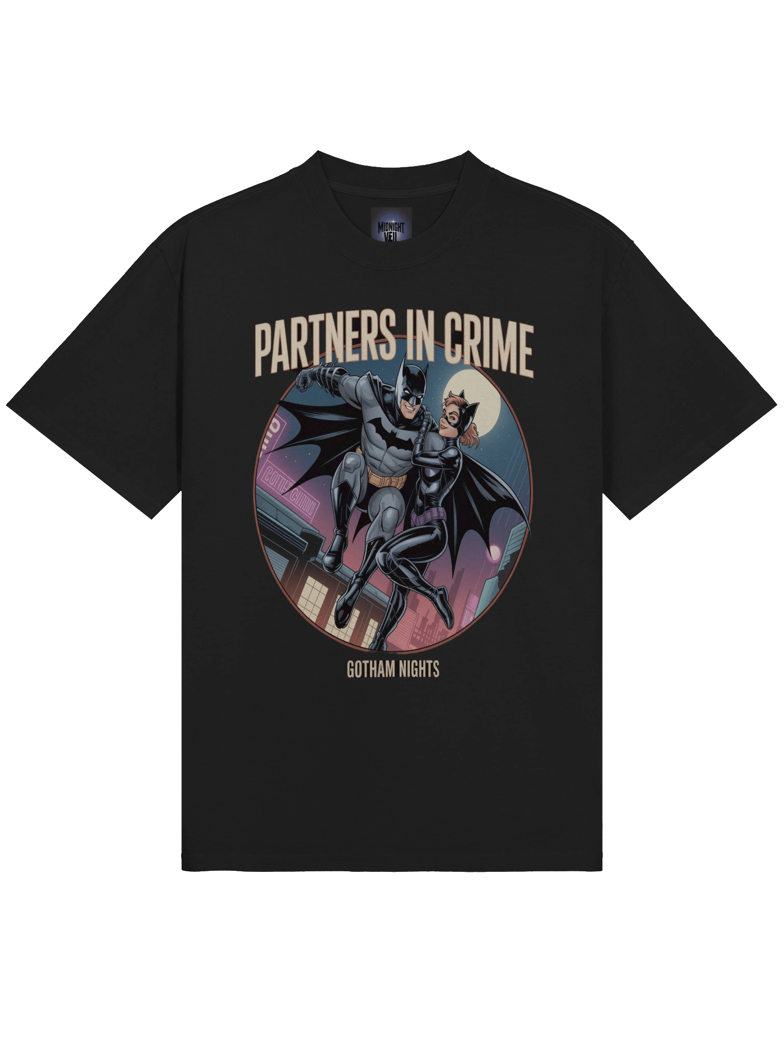 Forbidden Flight: Batman & Catwoman Partners in Crime Oversized Faded T-Shirt product image (5)