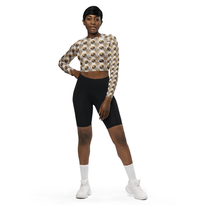 BTC Long Sleeve Crop Top white 1 product image (1)