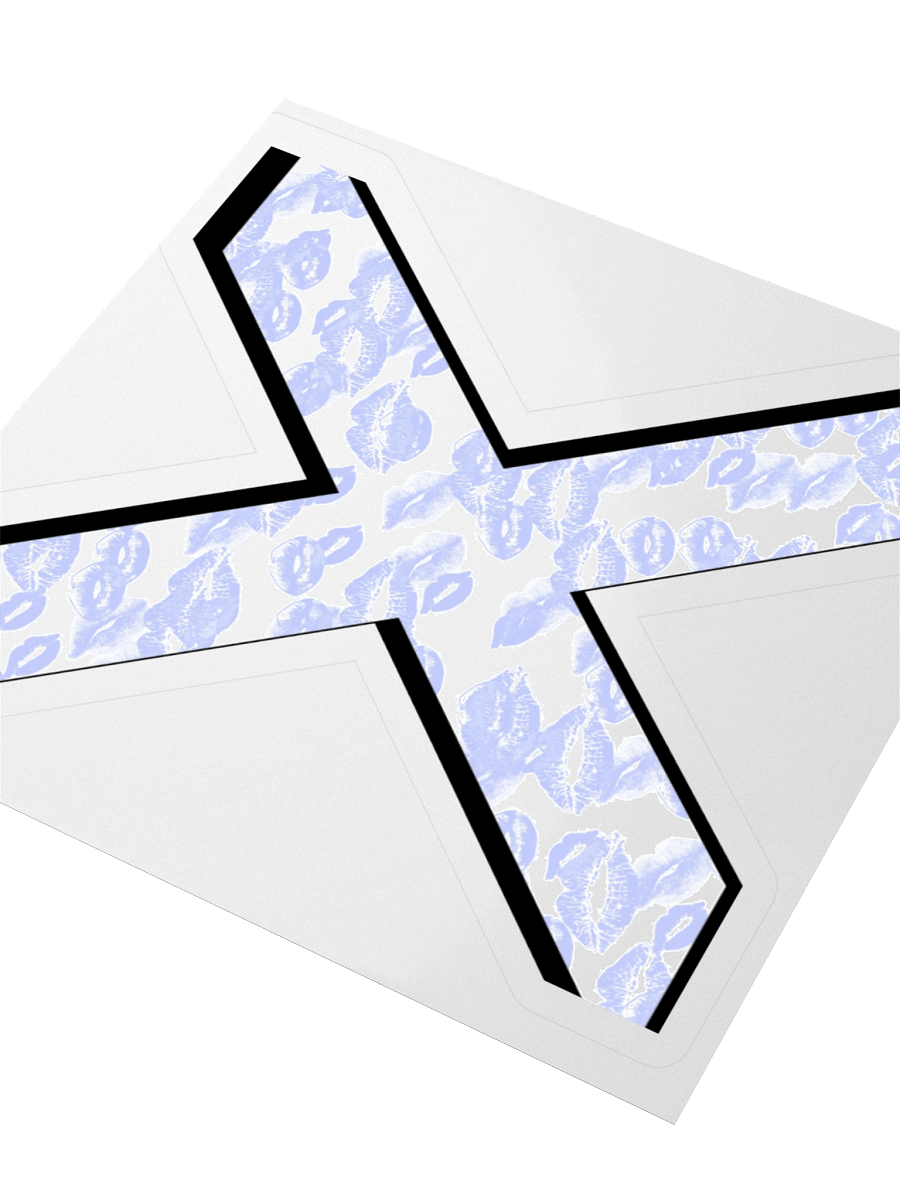 White X Light Blue Lipstick Kisses | Kiss-cut Sticker product image (3)