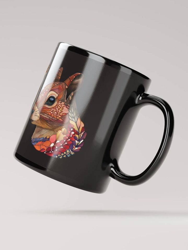 Folk Art Style Wolf, Owl, and Squirrel Wildlife Glossy Mug product image (2)