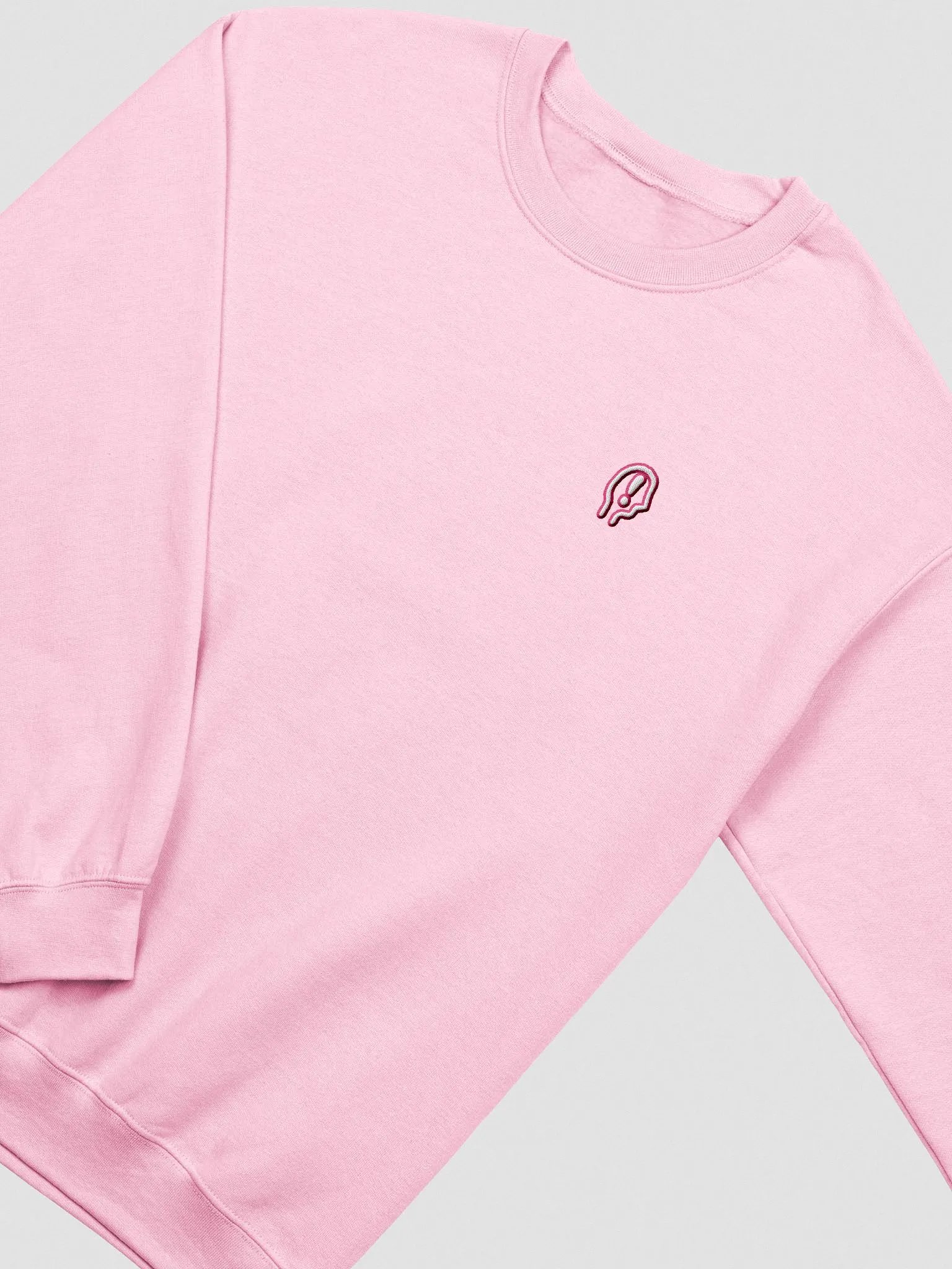 EXCLAIMING MENTALLY (L.C. pink and white design) embroidered crewneck product image (12)