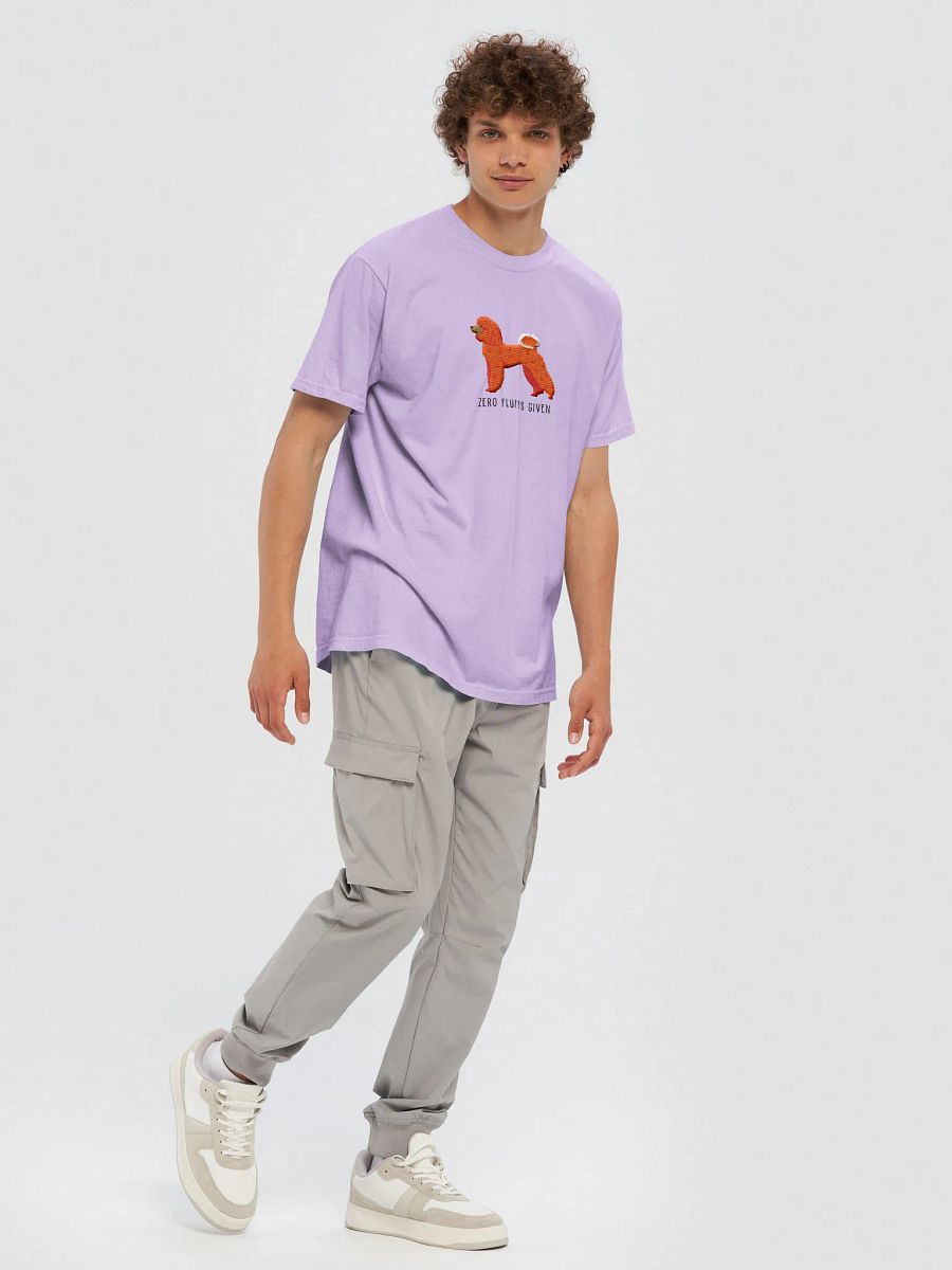 Zero Fluffs Given T-Shirt(Embroidered) of a Miniature Poodle(Red) product image (39)