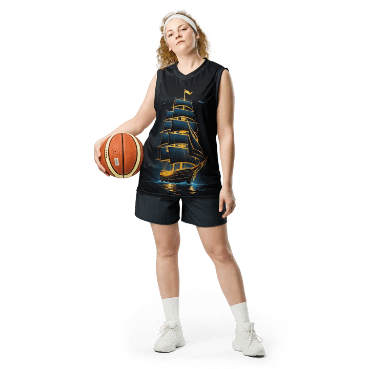 Sailing Ship Night Voyage - Unisex Print Basketball Jersey product image (2)
