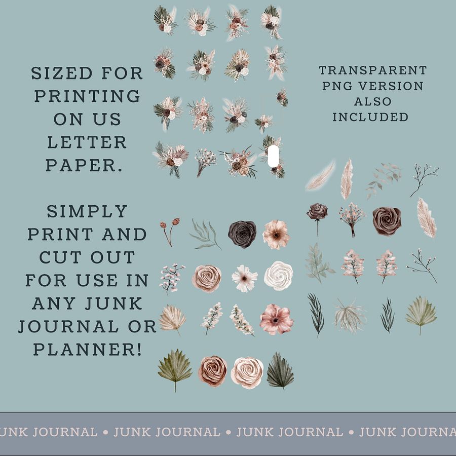 Floral Sage - Printable Fussy Cuts product image (3)