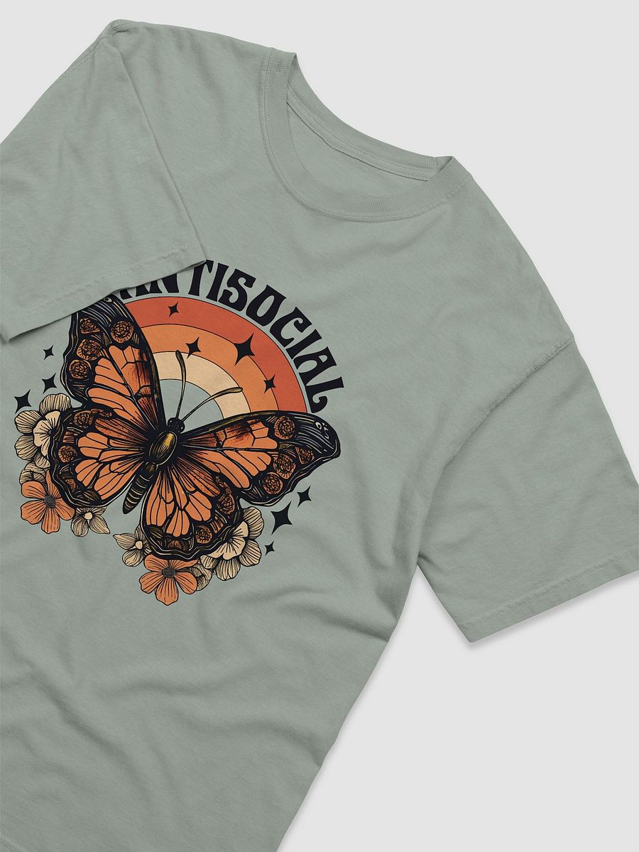 Antisocial Butterfly Vintage-Style T-Shirt | Cute Retro-Style Butterfly and Flowers T-Shirt for Introverts product image (3)