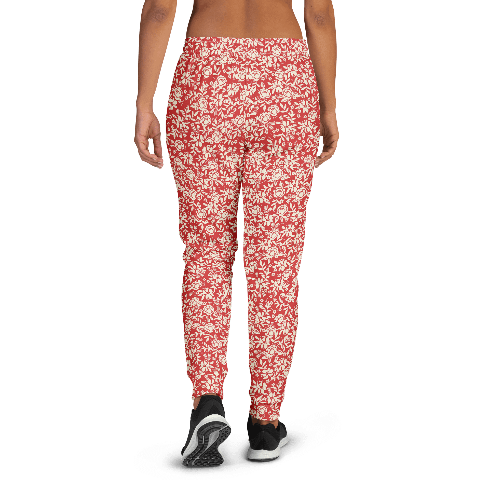 Red Floral All-Over Print Women's Joggers product image (2)