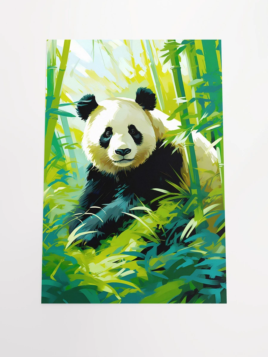 Panda Bear Enjoying Life Amidst Bamboo in Verdant Jungle Forest Matte Poster product image (3)