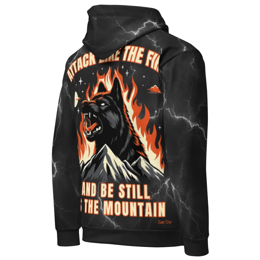 Attack Like the Fire and Be Still as the Mountain - Adult All-Over Print Unisex Hoodie product image (3)