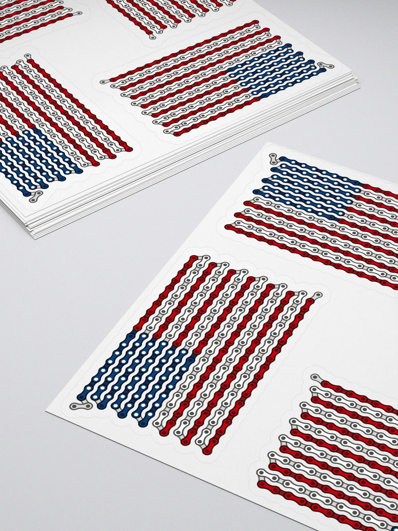USA 50 States Bike Chain Flag Sticker 4 Pack product image (4)