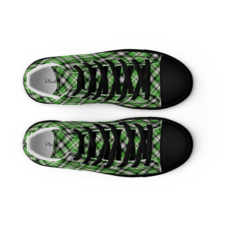 Bright Green Plaid Men's High Top Shoes product image (15)