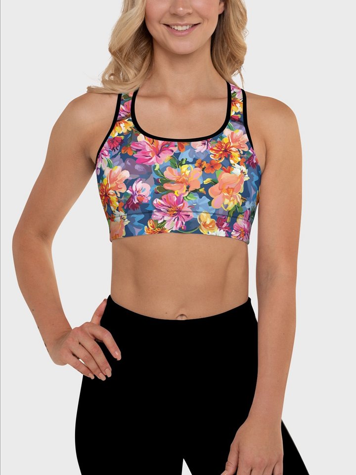 Sport Bra "Bold Abstract Florals" product image (2)