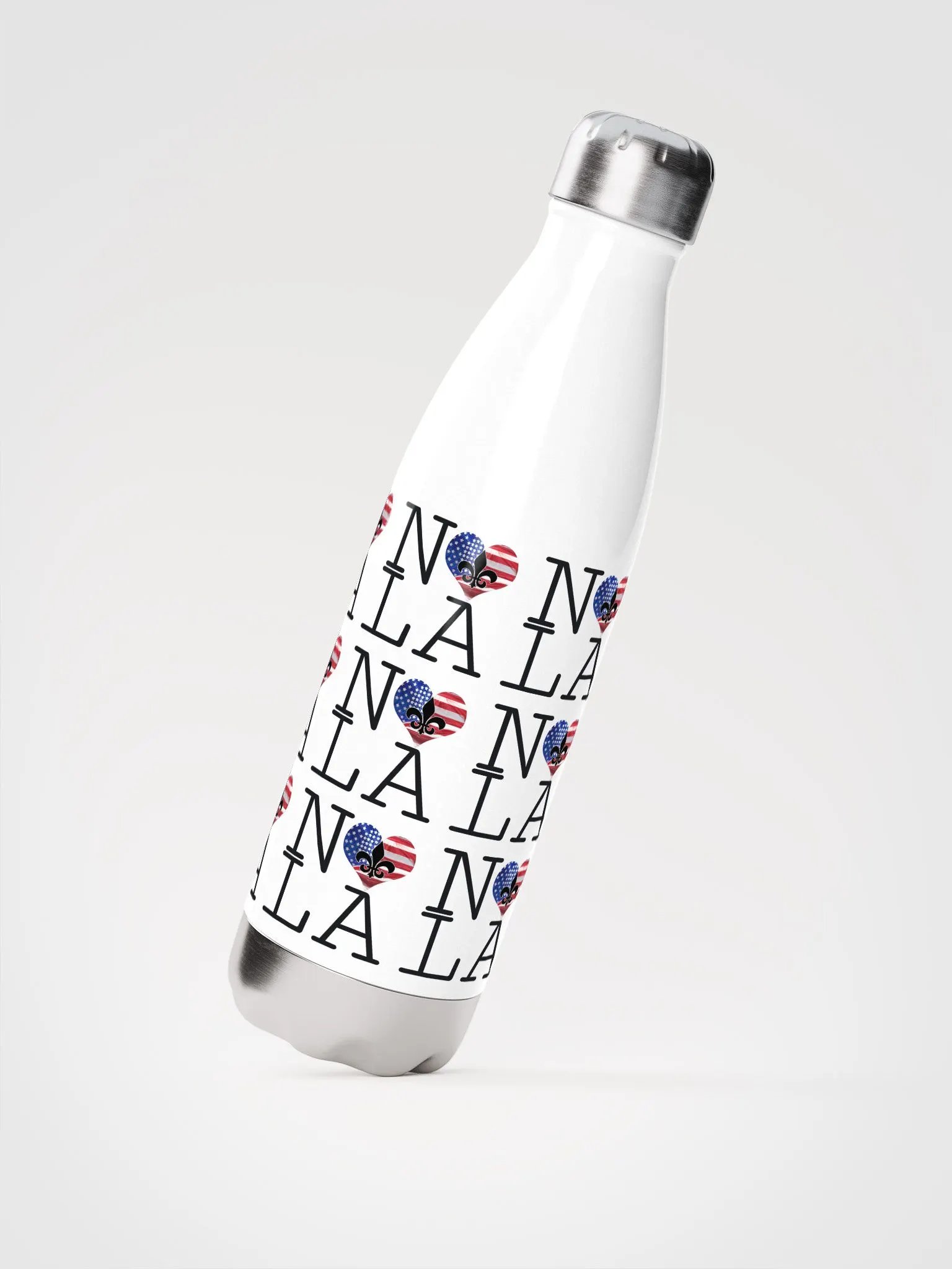 I LOVE NOLA **BIGSHOT BOTTLE LEGACY PRINT** (USA HEART STAINLESS STEEL) product image (2)