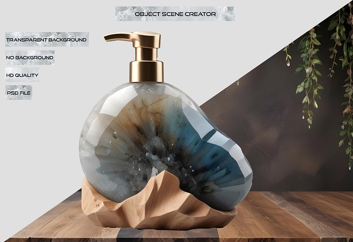 Celestial Grace – Boho Chic Geode Soap Dispenser PNG product image (2)