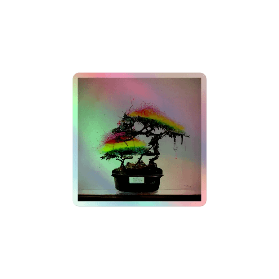 Rainbow Bonsai Holographic Sticker Sheet product image (1)