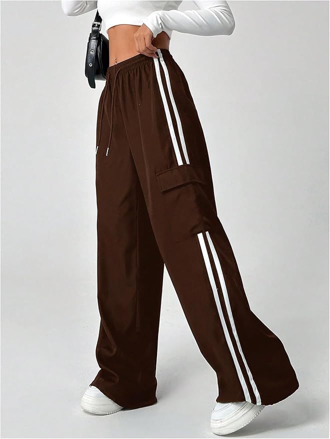 Women's Cargo Sweatpants Wide Leg Baggy Parachute Pants product image (2)