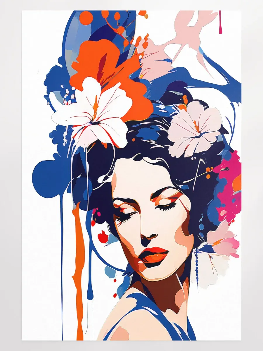 Abstract Woman v5 - Vintage Style Poster - Girly - Large 24x36 Inches product image (1)