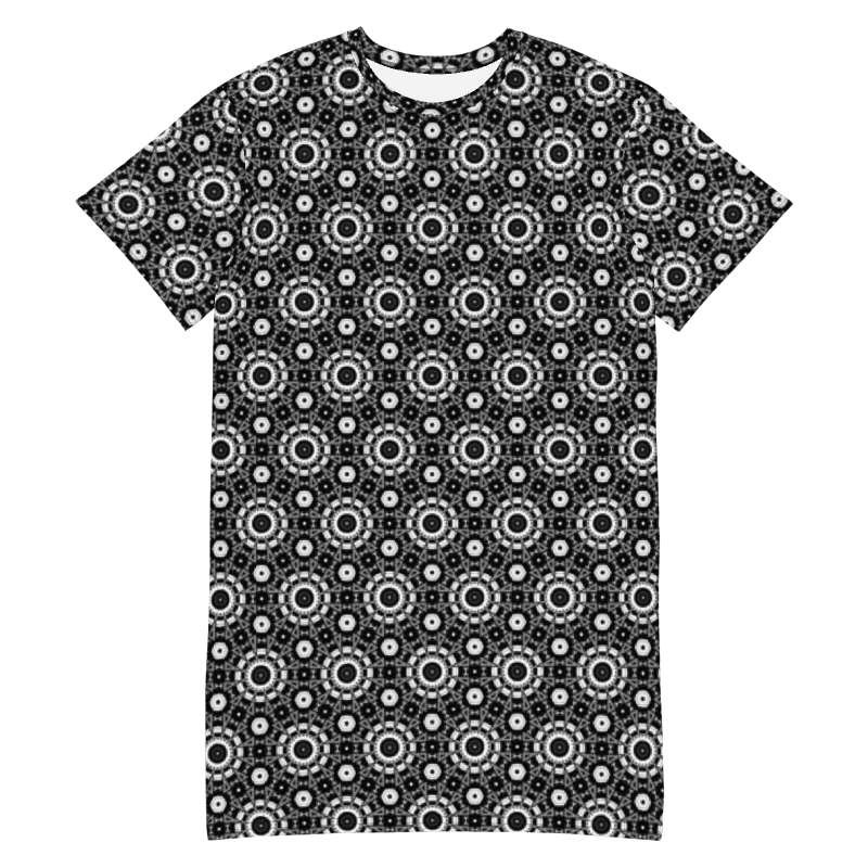 Abstract Monochrome Circles T Shirt Dress product image (10)