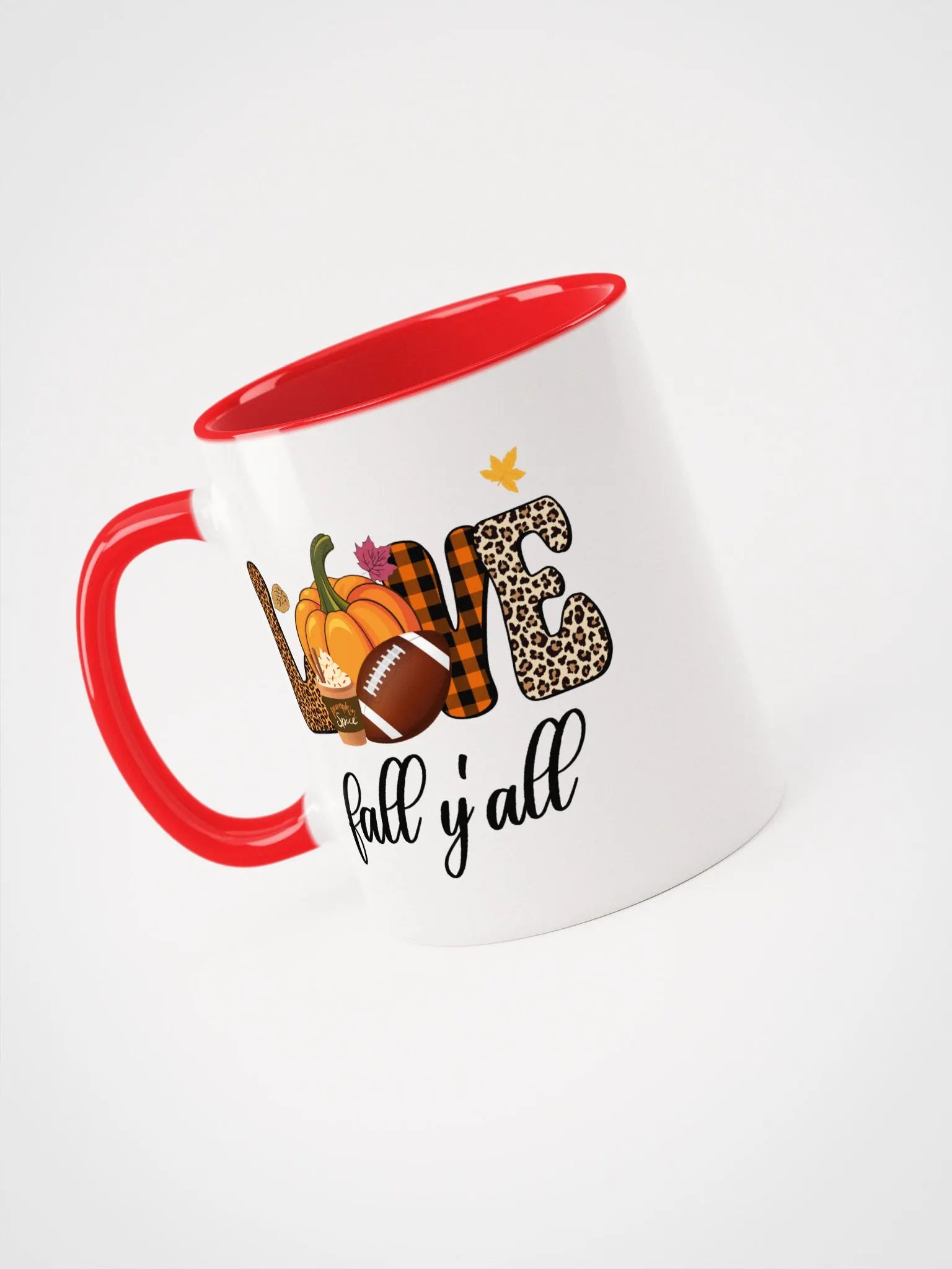 Love Fall Y'all Football Pumpkin Spice Colorful Mug product image (4)