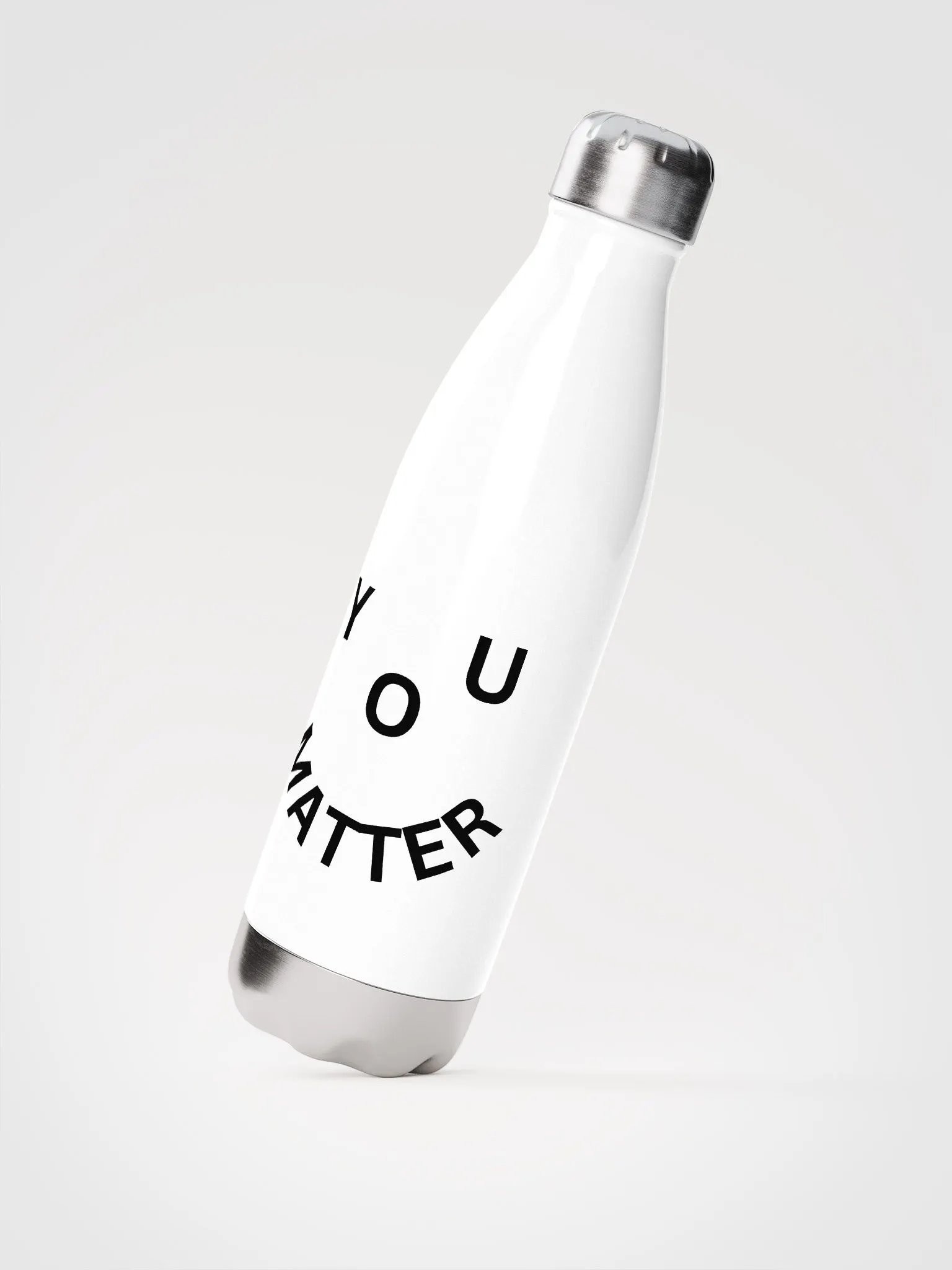 You Matter : - ) Stainless Steel Water Bottle - White product image (2)