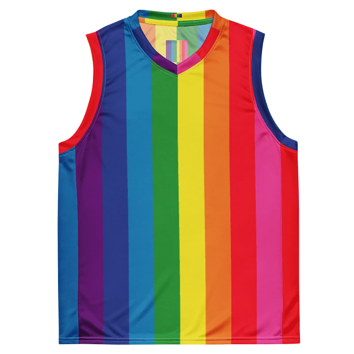 1978 Rainbow Pride Flag = 8-Color - All-Over Print Basketball Jersey product image (1)