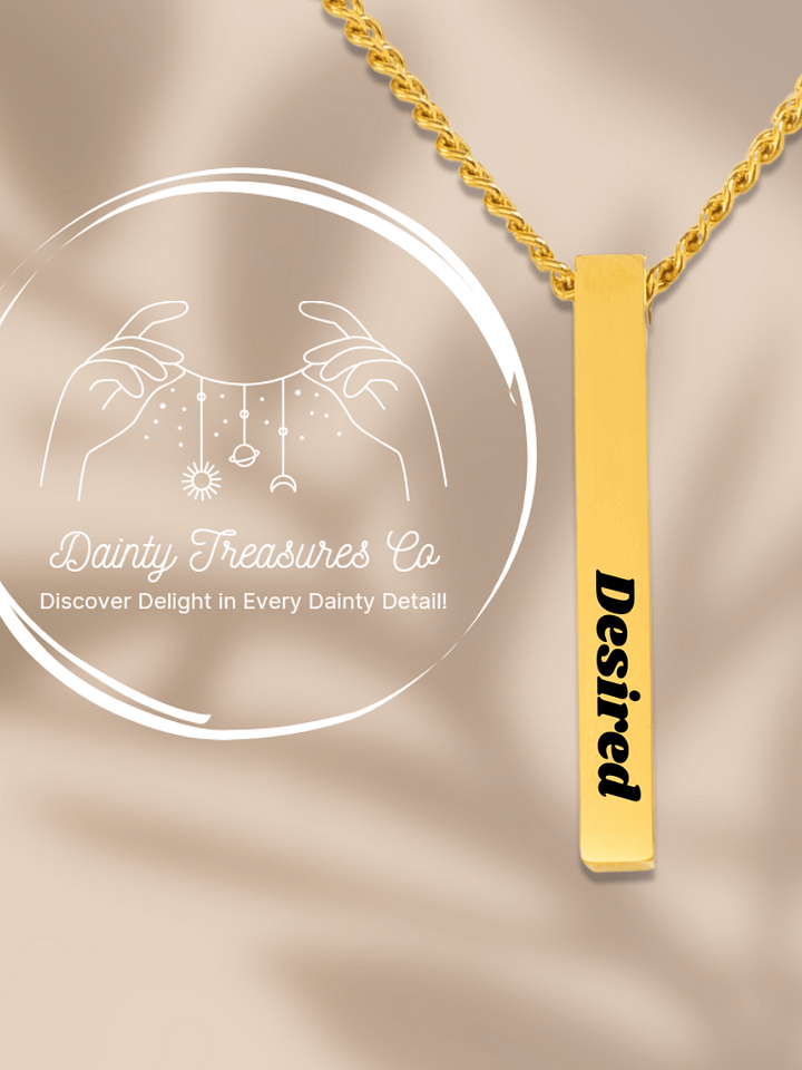 Desired Pendant Necklace - 3D Bar Pendant product image (1)