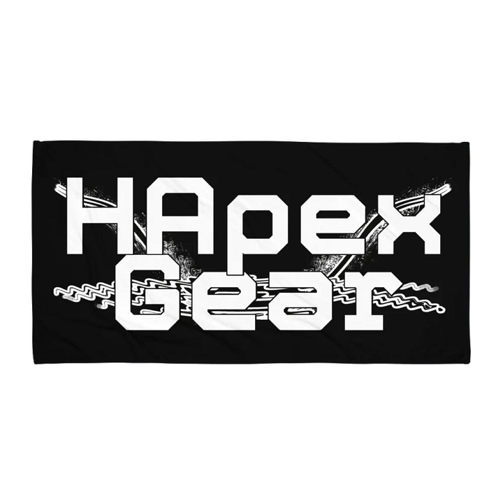 White HApex Gear Black Logo - Black Sublimated Towel product image (1)