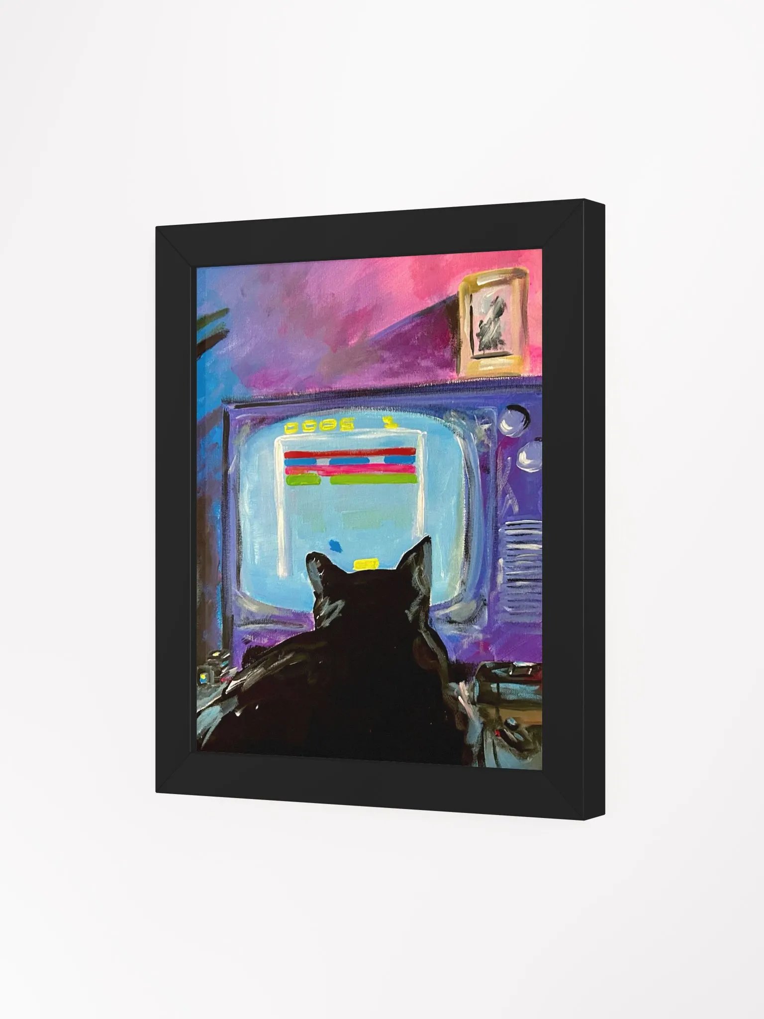 Gamer Cat Atari Daze Zoomed (Framed Print) product image (3)