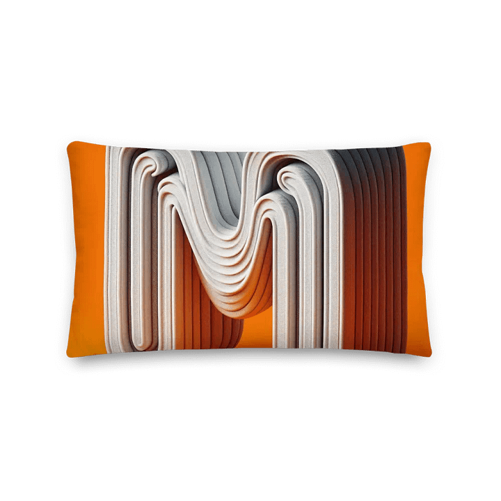 Mosaic Monogram Premium Pillow | AI Design initial M product image (2)