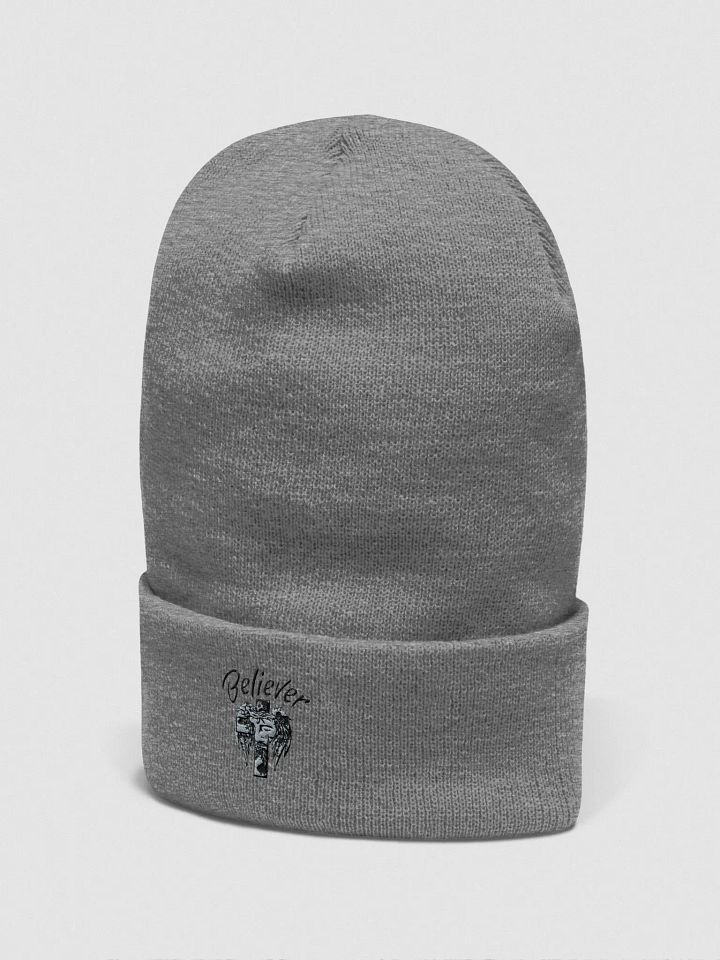 BELIEVER FAITH. Floral Silhouette Embroidered Beanie product image (2)