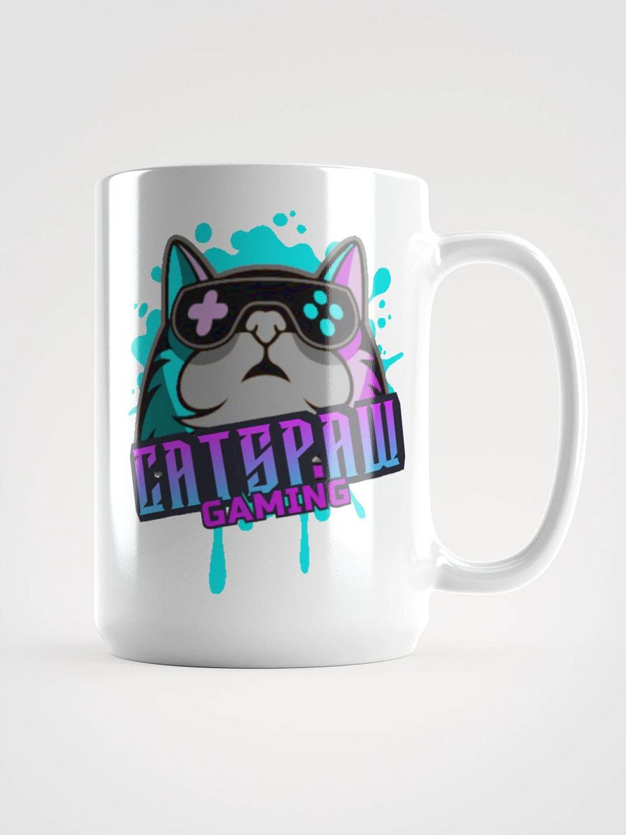 CatsPaw Gaming Logo White Glossy Mug 15 oz product image (4)