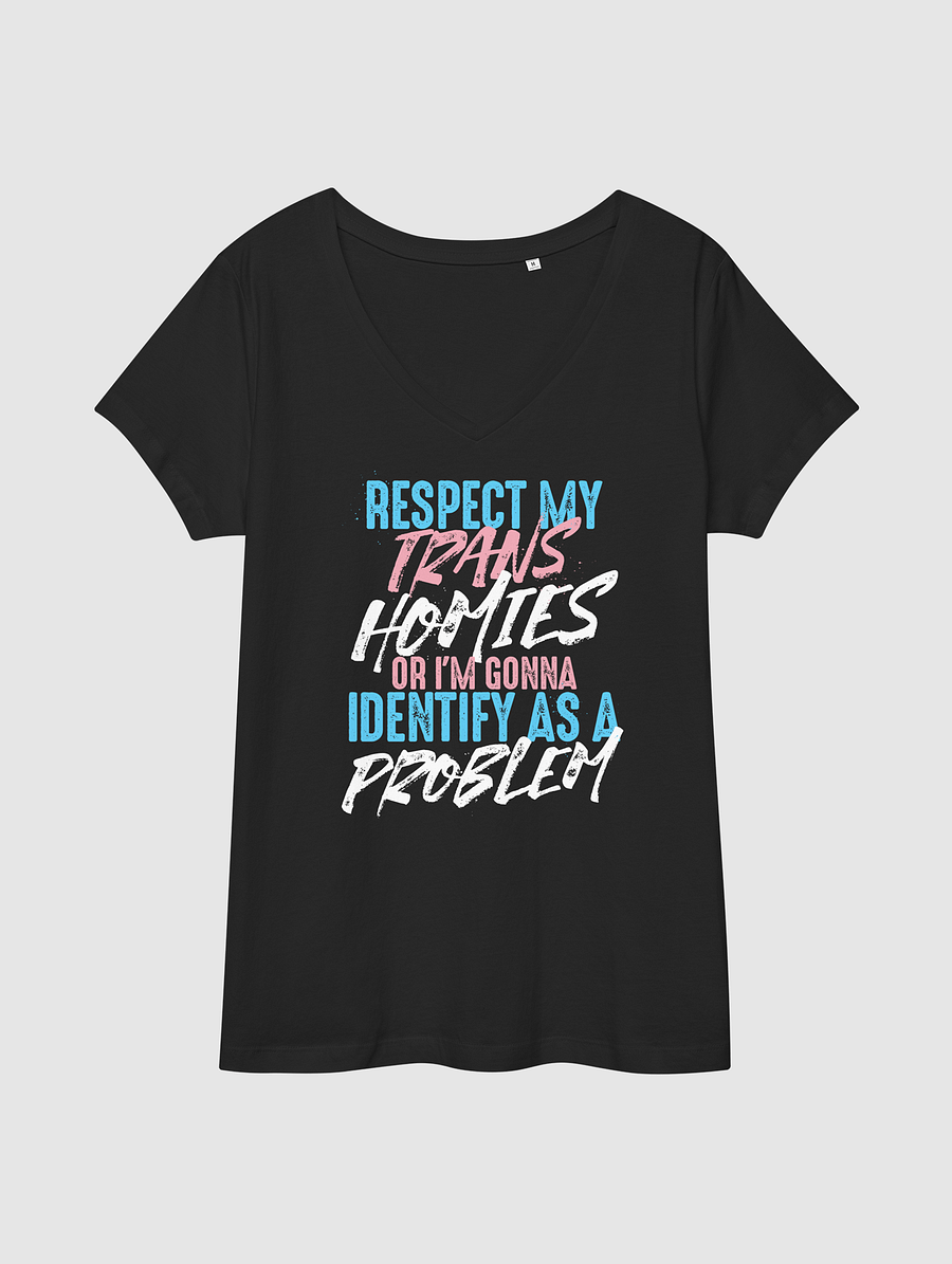 RESPECT TRANS HOMIES WOMEN's FITTED V-NECK CENSORED product image (2)