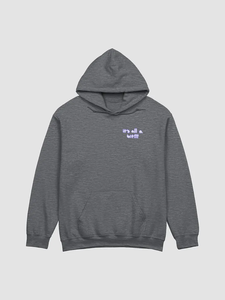 “It’s all a bit!!!” (sm. lined design, #9081ED) classic hoodie product image (26)